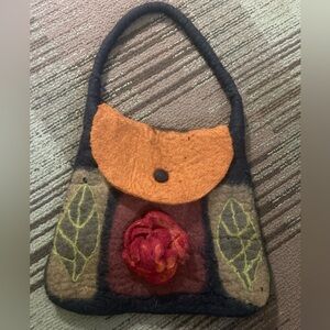 Rising Tide 100% Felted Wool Purse Shoulder Bag Pre-owned